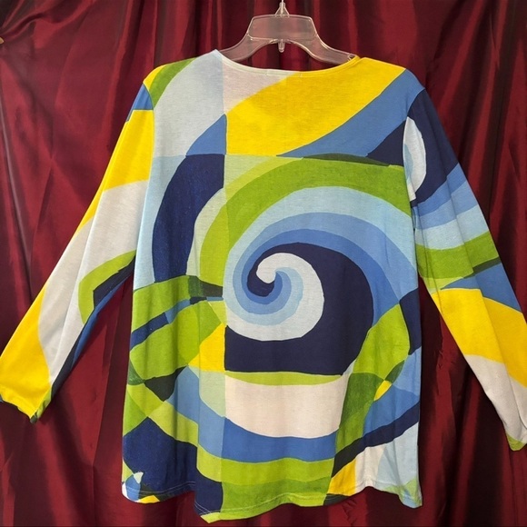 TRISHA TYLER COLORFUL TOP SIZE MEDIUM IN GOOD PRELOVED CONDITION - Picture 4 of 6
